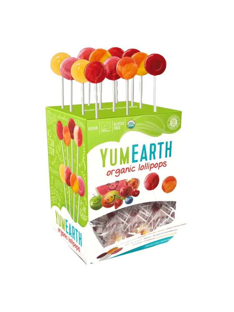 Леденцы YumEarth органические фруктовые №100 на палочке