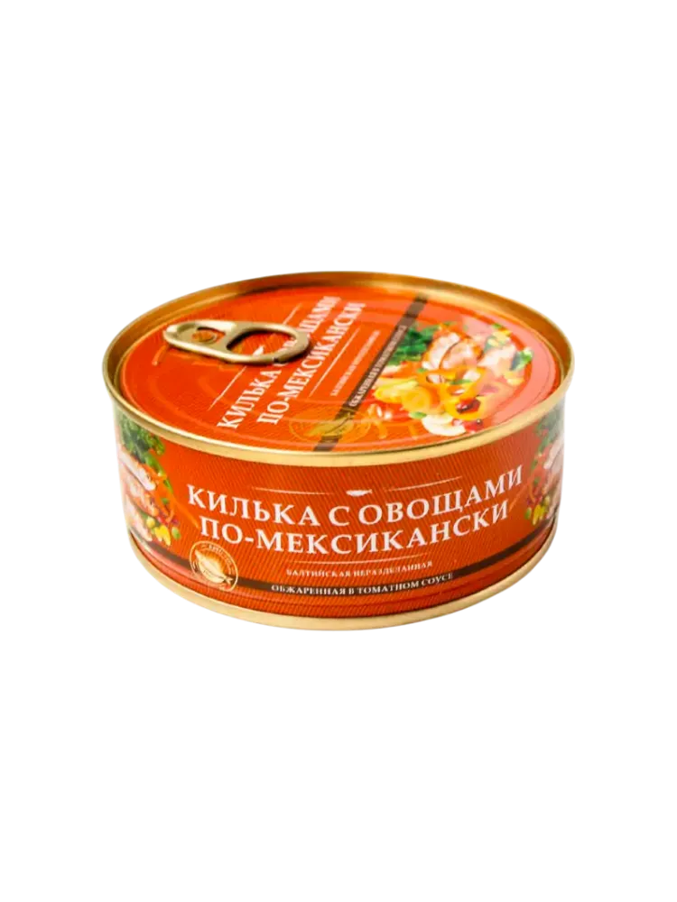 КОНСЕРВЫ КИЛЬКА 240Г БАЛТИЙСКАЯ НЕРАЗДЕЛАН ОБЖАРЕН В Т/С ПО-МЕКСИКАНСКИ КЛЮЧ ЗА РОДИНУ