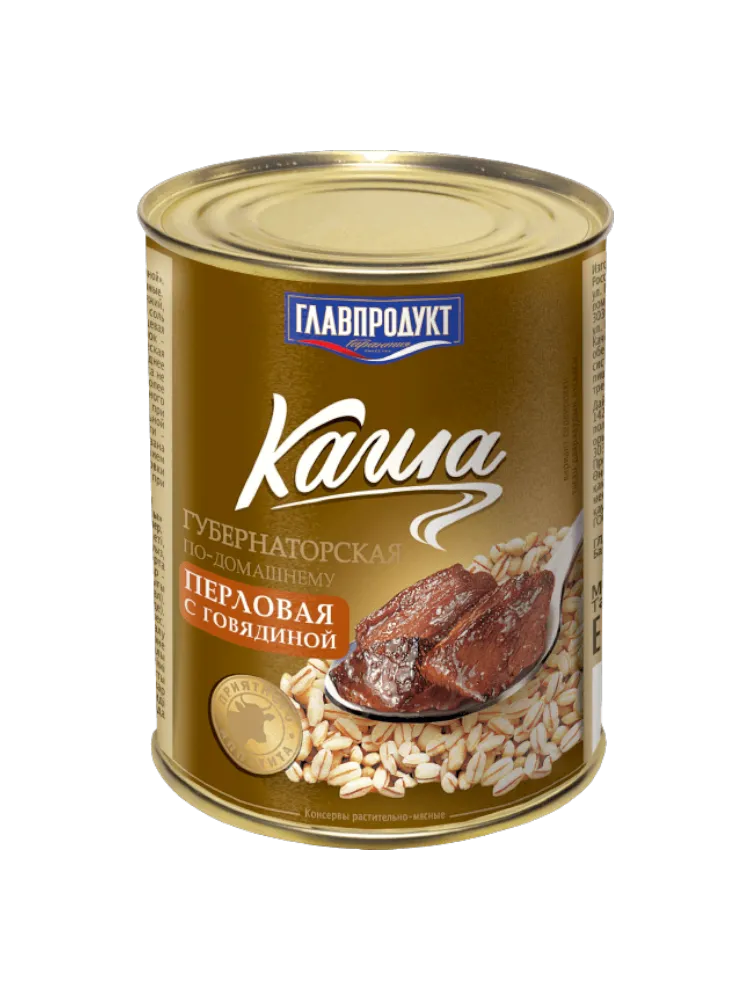 КОНСЕРВЫ ГЛАВПРОДУКТ 340Г КАША ПЕРЛОВАЯ ГУБЕРНАТОРСКАЯ Ж/Б  ГОВЯДИНА