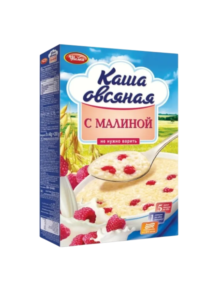 КАША УВЕЛКА 5*40Г ОВСЯНАЯ С МАЛИНОЙ 