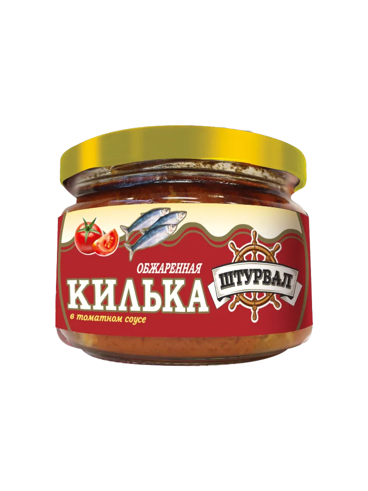 КОНСЕРВЫ ШТУРВАЛ 250Г КИЛЬКА БАЛТИЙСКАЯ ОБЖАРЕННАЯ В Т/С 