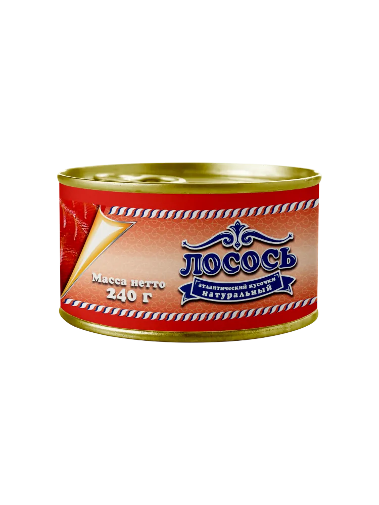 КОНСЕРВЫ ПИЩЕВИК 240Г ЛОСОСЬ НАТ КУС ТУ Ж/Б