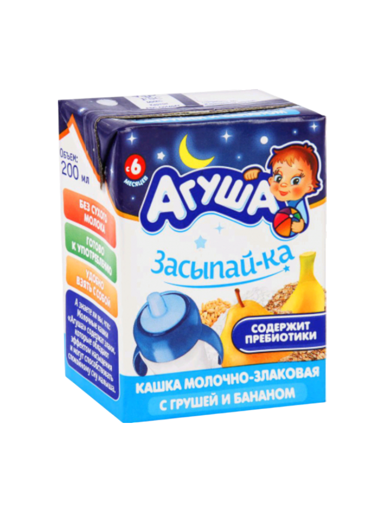 КАША АГУША МОЛ 0.2Л 2.5% ГРУША/БАНАН ЗЛАКОВАЯ