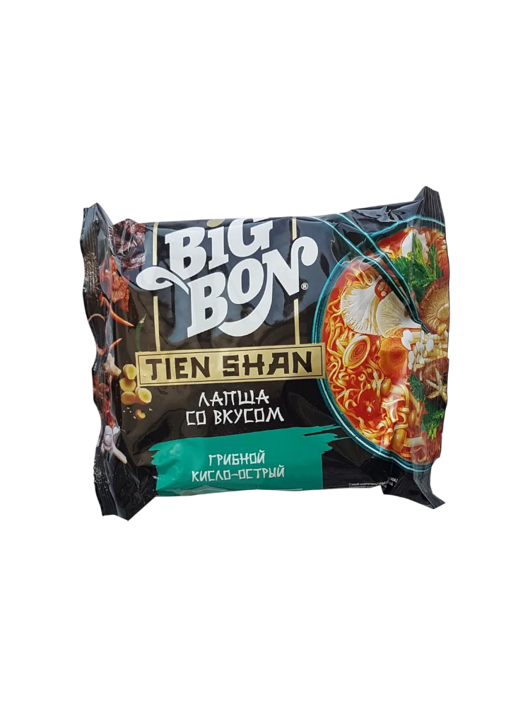 ЛАПША BIG BON 85Г ТЯНЬ-ШАНЬ С СОУСОМ ГРИБНОЙ КИСЛО-ОСТРЫЙ 