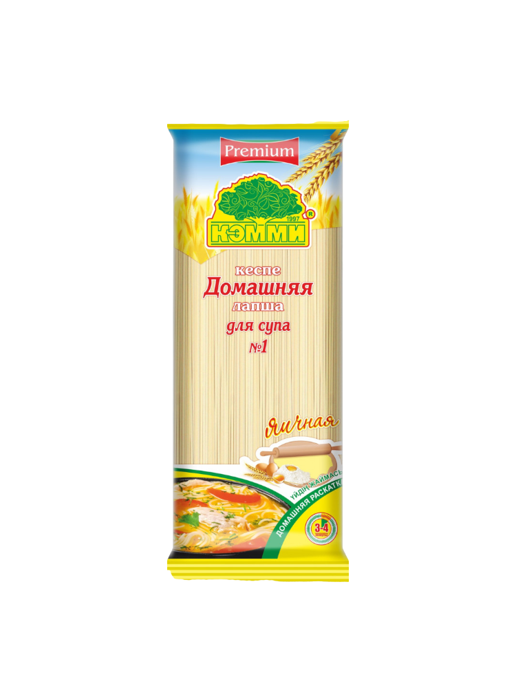 ЛАПША КЭММИ 250Г ПРЕМИУМ ДОМАШНЯЯ ЯИЧНАЯ №1 Д/СУПА
