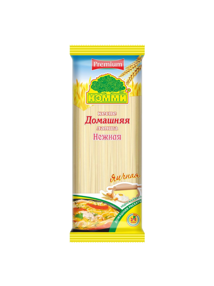 ЛАПША КЭММИ ПРЕМИУМ 250Г НЕЖНАЯ ДОМ ДЛИННАЯ ЯИЧНАЯ