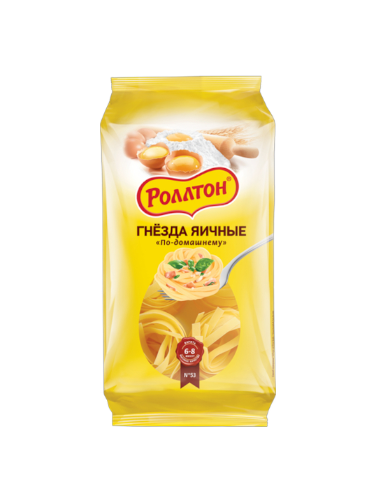 ЛАПША ЯИЧНАЯ РОЛЛТОН 400Г ГНЕЗДА