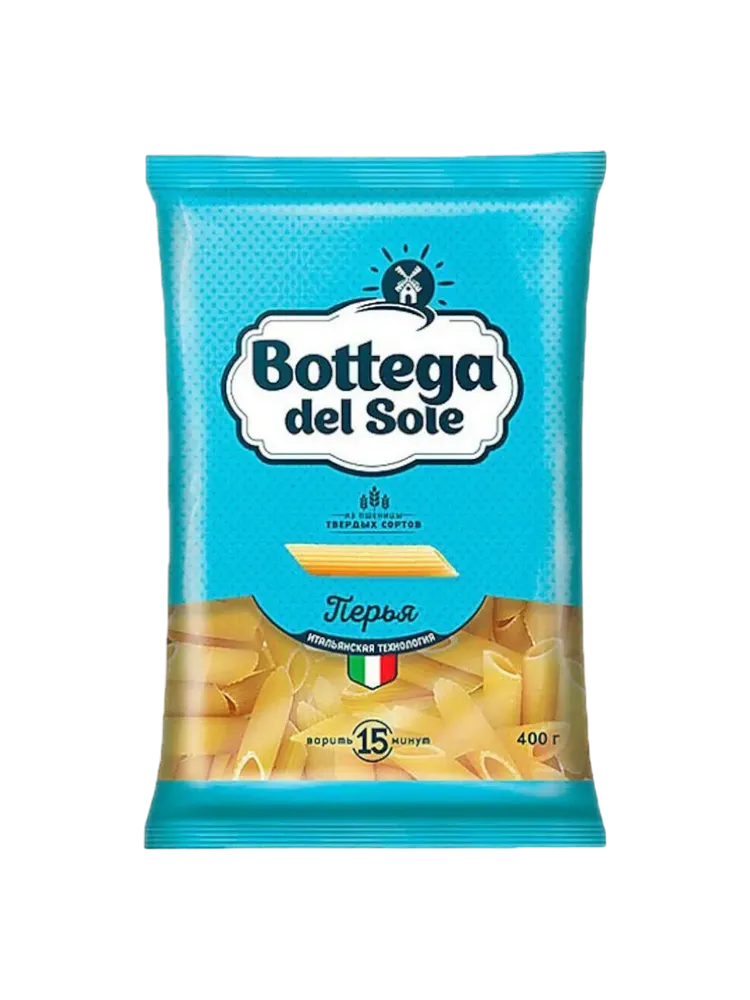 МАКАРОНЫ BOTTEGA DEL SOLE 400ГР ПЕРЬЯ