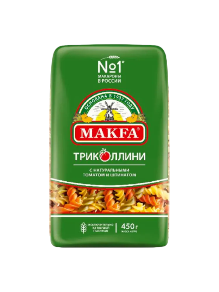 МАКАРОНЫ МАКФА 450Г ТРИКОЛЛИНИ СПИРАЛИ