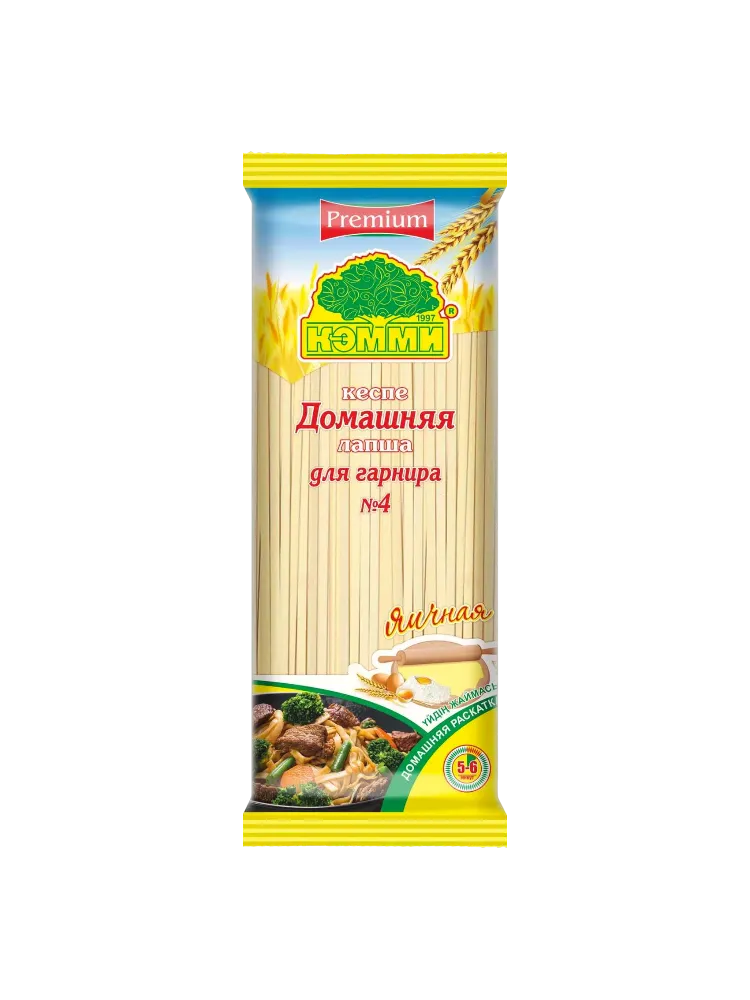 ЛАПША КЭММИ ПРЕМИУМ 250Г Д/ГАРНИРА ДОМ ДЛИННАЯ ЯИЧНАЯ №4