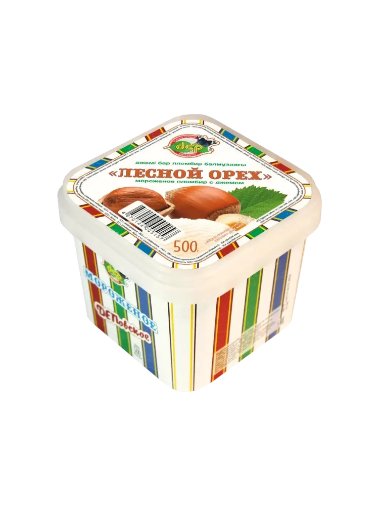 МОРОЖ ДЕП 500Г ПЛОМБИР ЛЕСНОЙ ОРЕХ ДЖЕМ