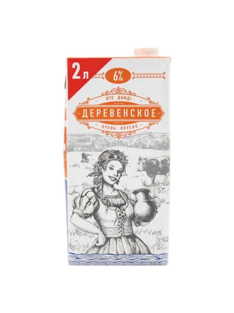 МОЛОКО ДЕРЕВЕНСКОЕ 1.95Л 6% ТВА