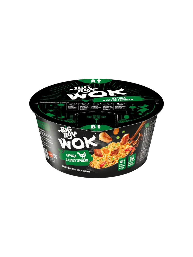 ЛАПША BIGBON WOK+КУРИЦА ТЕРИЯКИ 85Г ЧАШКА