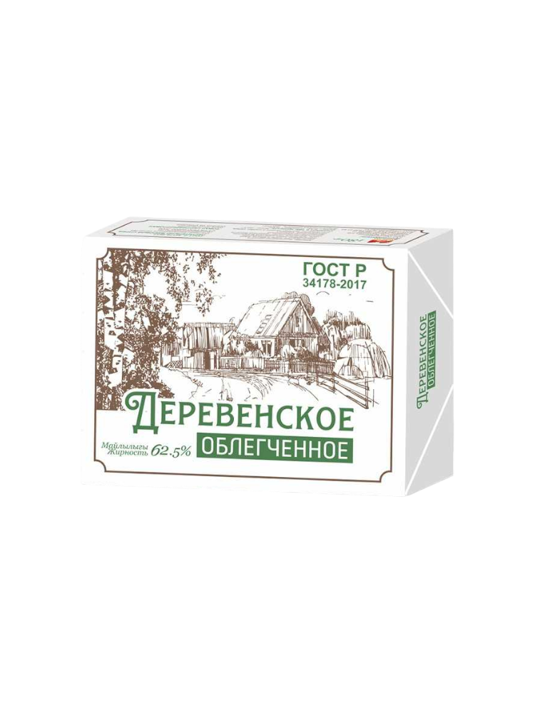 МАСЛО ДЕРЕВЕНСКОЕ 180Г ОБЛЕГЧЕННОЕ 62.5% ГОСТ