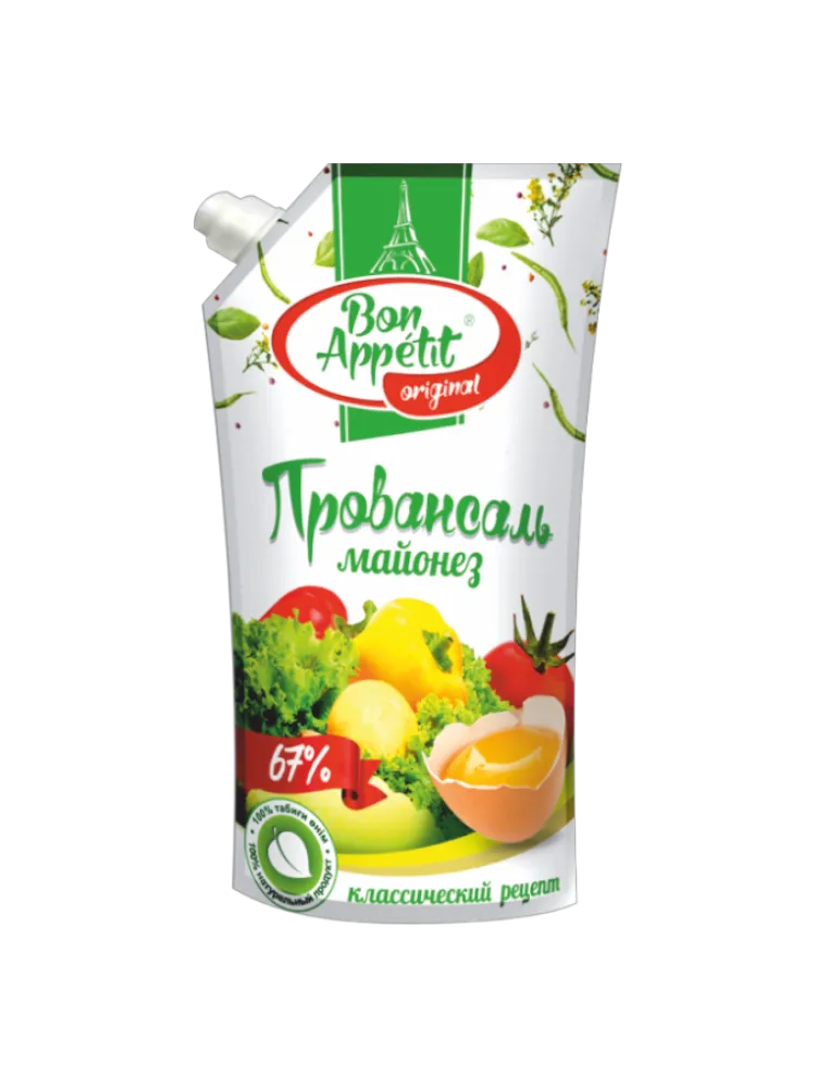 МАЙОНЕЗ BON APPETIT 380Г ПРОВАНСАЛЬ 67%