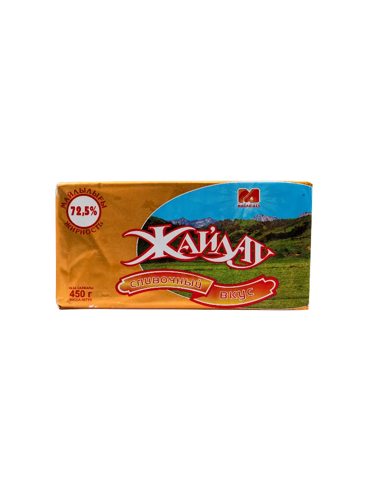 МАСЛО СЛИВ ЖАЙЛАУ 450Г СЛИВОЧНЫЙ ВКУС 72.5% ГОСТ Р