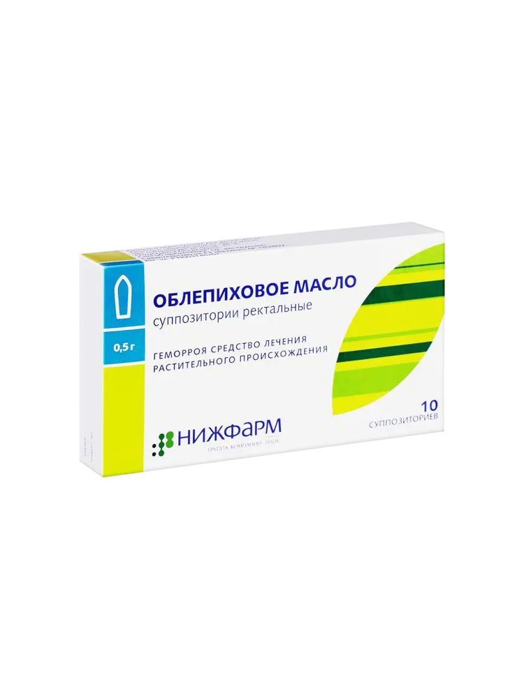 Облепиховое масло супп.рект.500мг№10 Нижфарм
