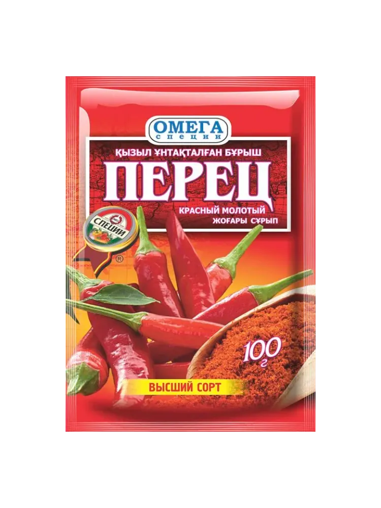 ПЕРЕЦ ОМЕГА 100Г КРАСНЫЙ МОЛОТЫЙ
