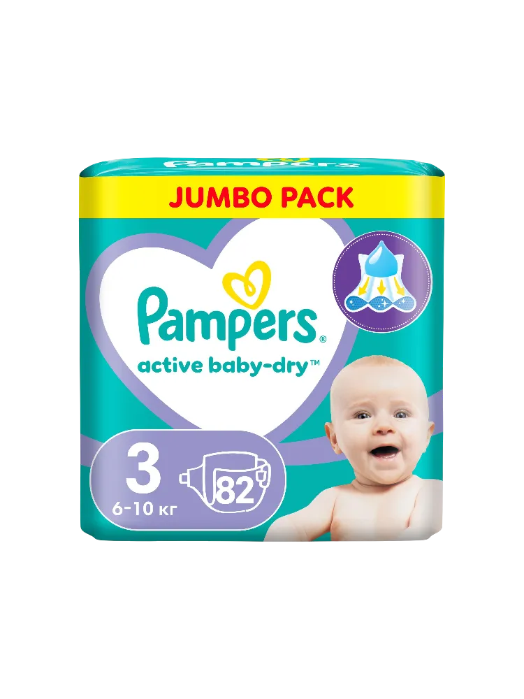 Подгузники Pampers Activ Baby Dry Midi №82