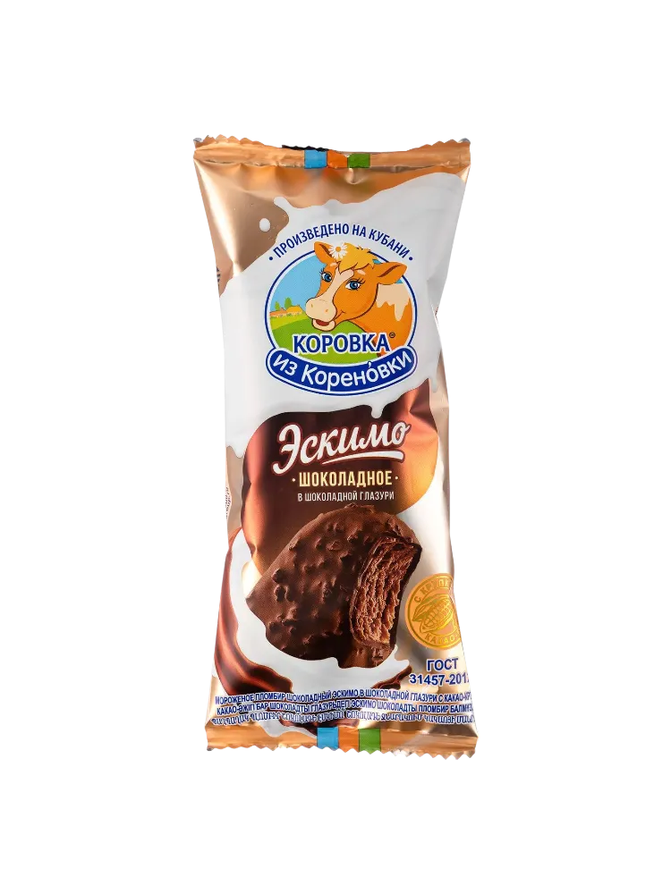 МОРОЖ КОРОВКА ИЗ КОРЕНОВКИ 70Г ЭСКИМО ПЛОМБИР ШОК. В ШОК.ГЛ 