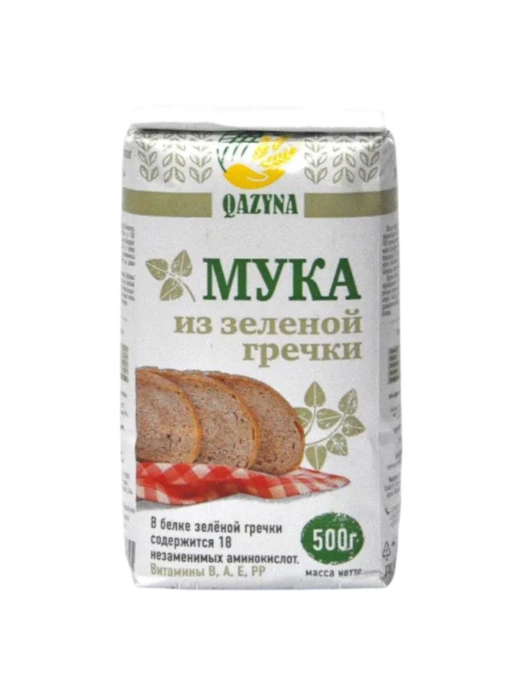 МУКА ИЗ ЗЕЛЕНОЙ ГРЕЧКИ QAZYNA 500 ГР