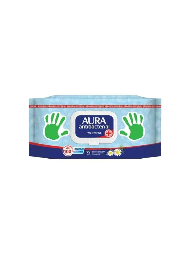 САЛФЕТКИ AURA 72ШТ АНТИБАКТ ВЛАЖКРЫШКА
