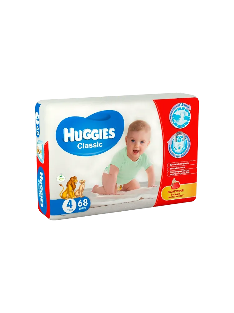 Подгузники Huggies Classic Mega 7-18кг  №68