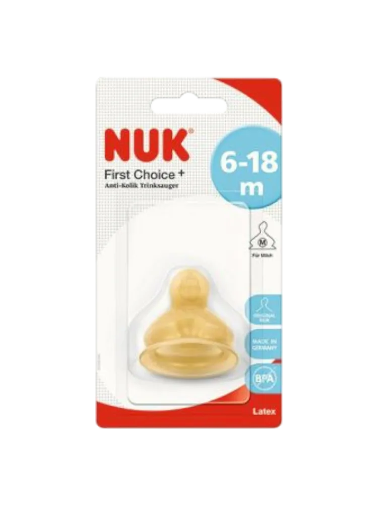 Соска NUK латекс First Choice Plus отверстие М 6-18 мес. арт.10713245