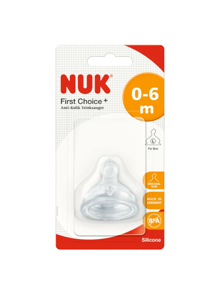 Соска NUK силикон First Choice Plus отверстие L 0-6 мес. арт.10709254