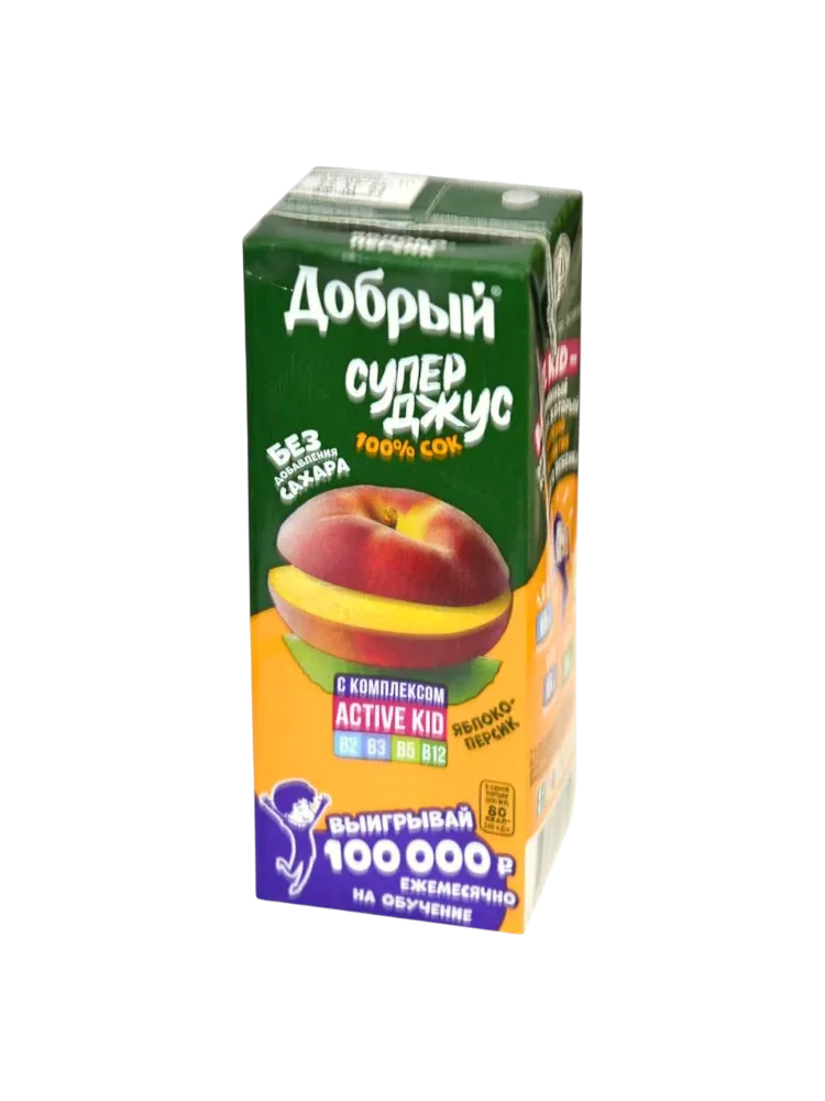 СОК ДОБРЫЙ ЯБЛОКО-ПЕРСКИ ACTIVE KID 0,2Л 