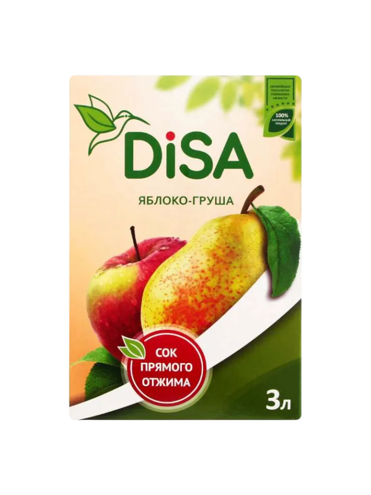 СОК DISA 3Л ЯБЛОКО/ГРУША Т/ПАК