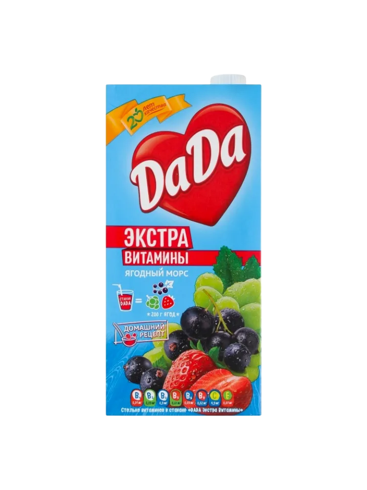 СОК ДА ДА 1.9Л ЭКСТРА ВИТАМИНЫ ЯГОДНЫЙ МОРС