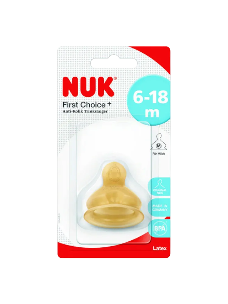 Соска NUK латекс First Choice Plus отверстие S 6-18 мес. арт.10701238