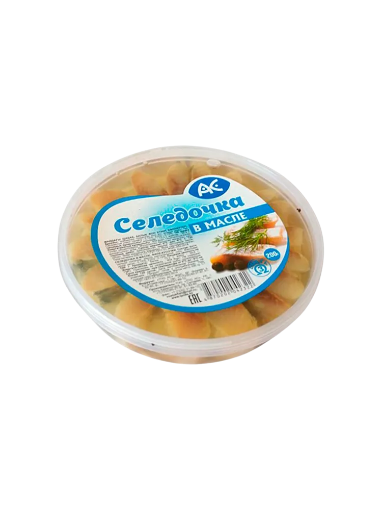 ПРЕСЕРВЫ СЕЛЕДОЧКА 200Г В МАСЛЕ АС