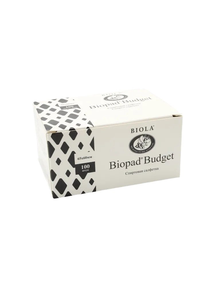Салфетки спиртов. Biopad 65*60 мм Budget