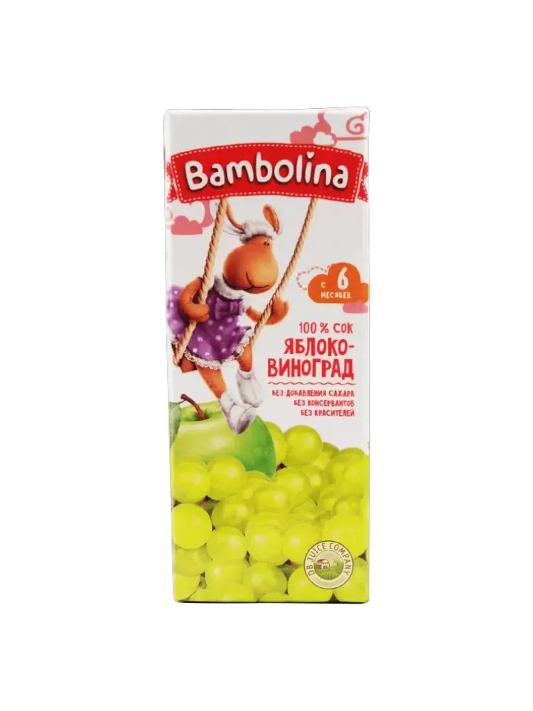 СОК BAMBOLINA 0,2Л ЯБЛОКО/БЕЛЫЙ ВИНОГРАД