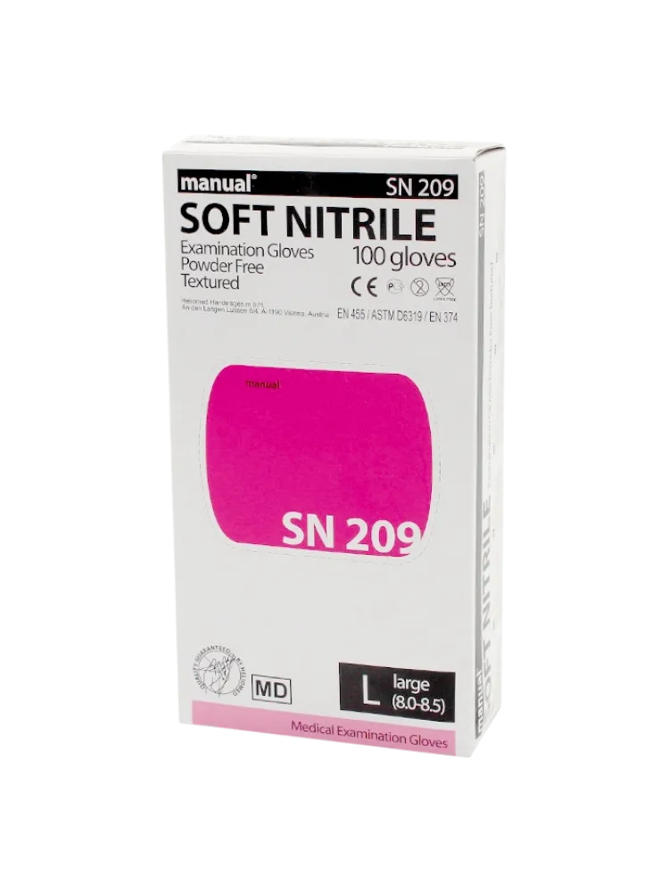 Перчатки Manual SN209  нитрил.  р-р L розовые