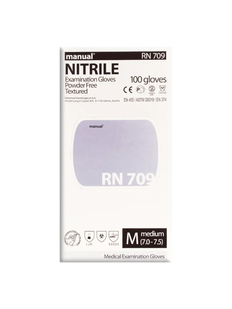 Перчатки Manual  RN 709 нитрил.р-р М  фиолетовые