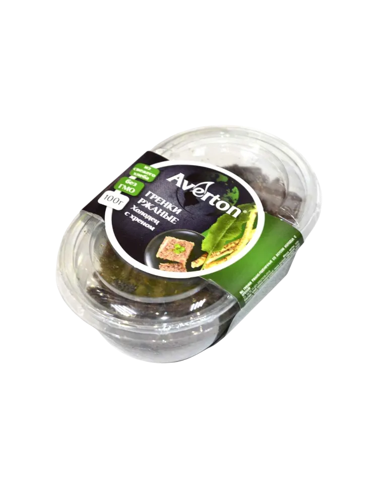 СУХАРИКИ РЖАНЫЕ AVERTON 100Г ХОЛОДЕЦ С ХРЕНОМ