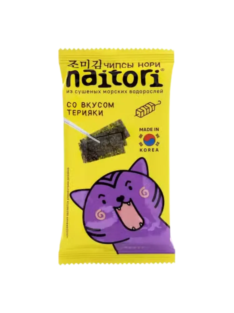 ЧИПСЫ ВОДОРОСЛИ NAITORI ТИРИЯКИ 3Г