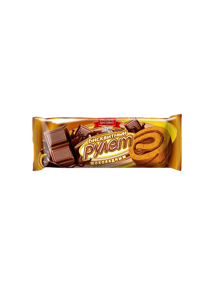 РУЛЕТ РУССКИЙ БИСКВИТ С ШОКОЛАДНЫМ ВКУСОМ 175Г