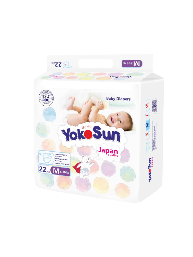 Подгузники YokoSun на липучках M (5-10 кг) 22 шт
