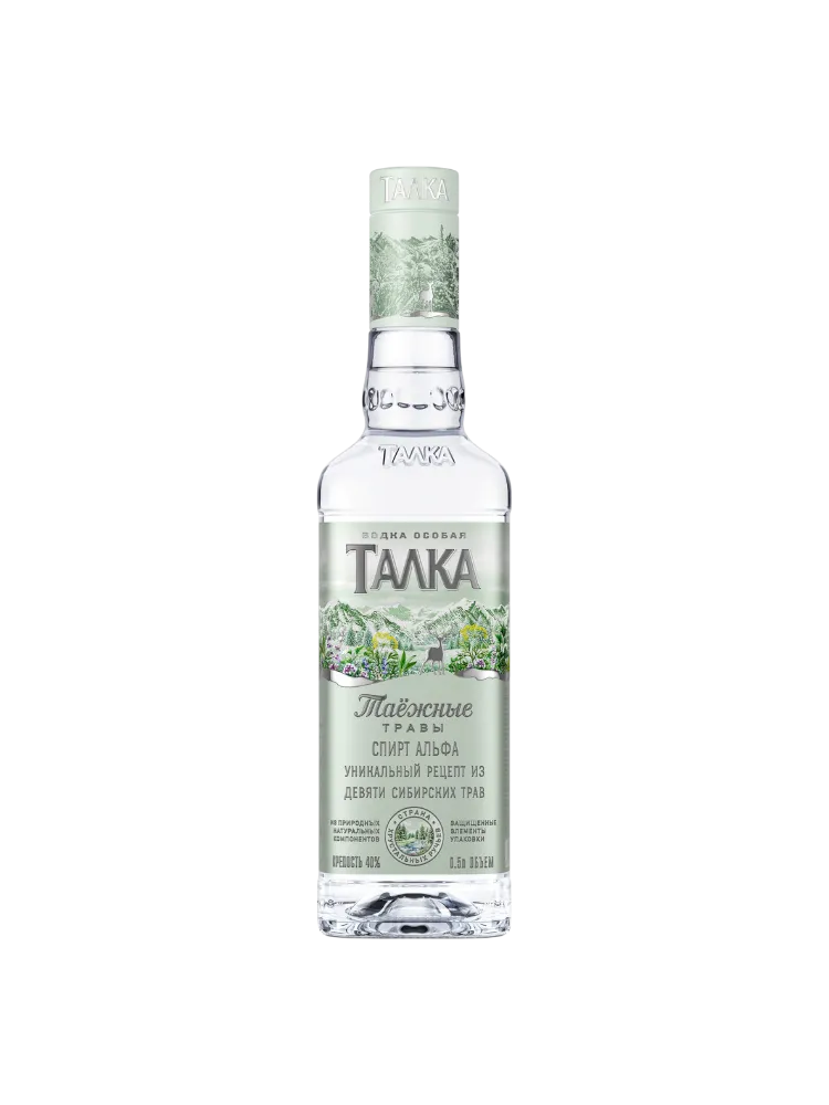 ВОДКА ОСОБАЯ ТАЛКА ТАЕЖНЫЕ ТРАВЫ 40% 0.5Л  - фото 1