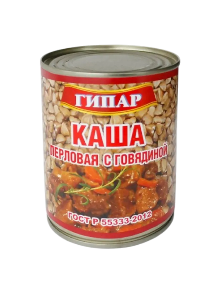 КОНСЕРВЫ КАША ГИПАР 340Г БОГАТЫРСКАЯ ПЕРЛОВАЯ СО ВКУСОМ ГОВЯДИНЫ