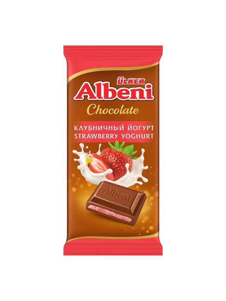 ШОКОЛАД ULKER ALBENI 85Г МОЛОЧНЫЙ С КЛУБНИЧНЫМ ЙОГУРТОМ
