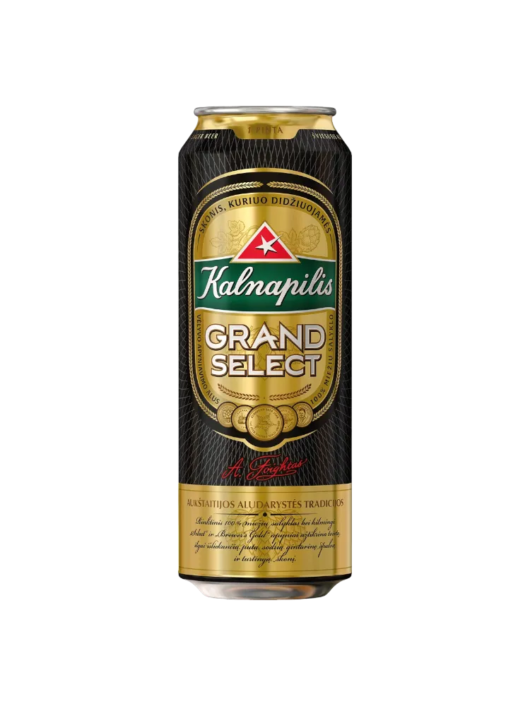 ПИВО KALNAPILIS 0,568Л СВЕТЛОЕ GRAND SELECT 5.4% Ж/Б - фото 1