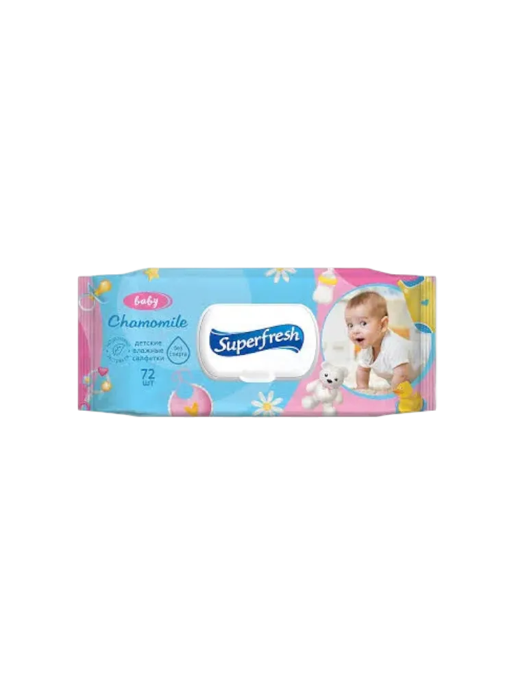 Салфетки Влажные Super Fresh для детей и мам 72шт. 