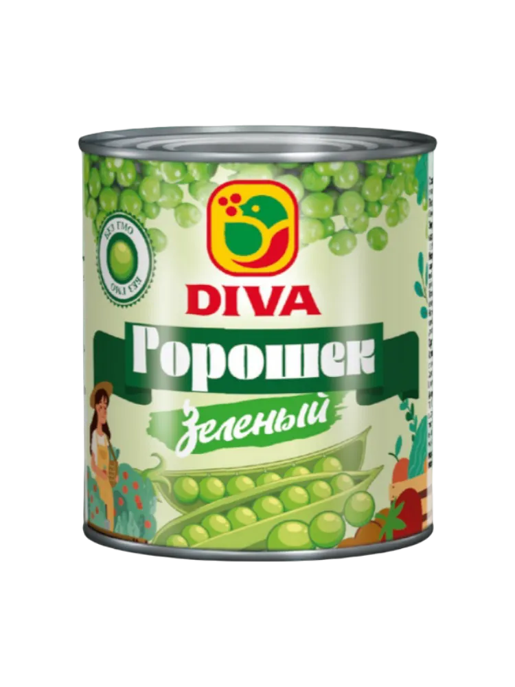ГОРОШЕК DIVA ЗЕЛЕНЫЙ 425МЛ Ж/Б
