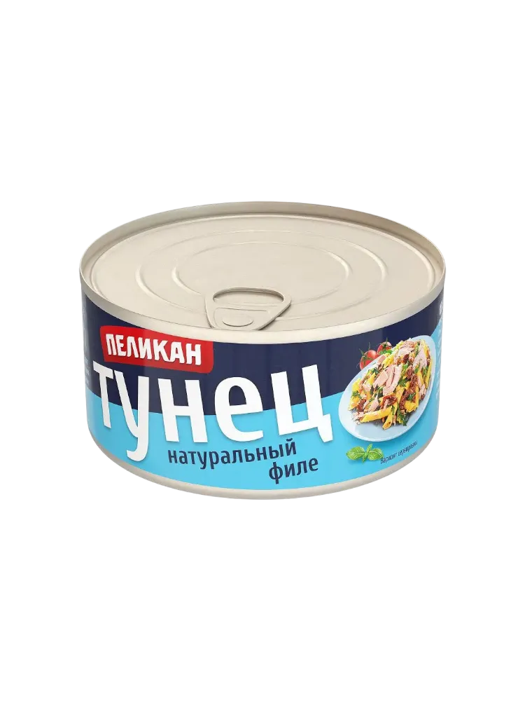 КОНСЕРВЫ ПЕЛИКАН 185Г КЛЮЧ ТУНЕЦ ФИЛЕ НАТУРАЛЬНЫЙ