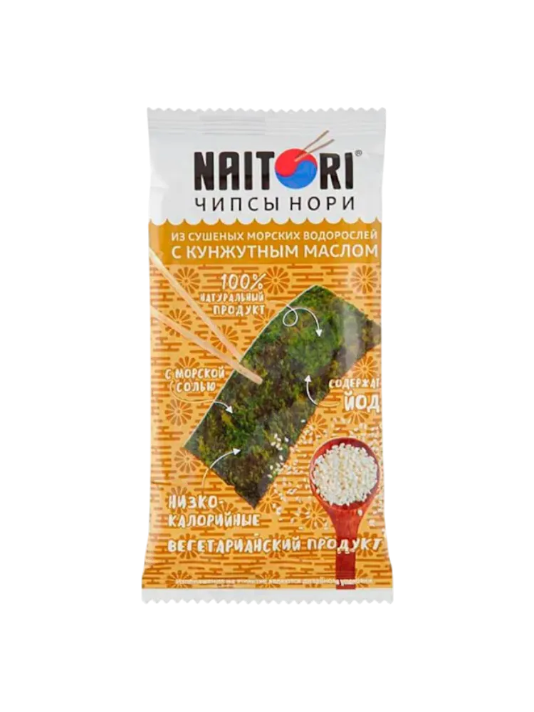 ЧИПСЫ ВОДОРОСЛИ NAITORI КУНЖУТ 3Г 